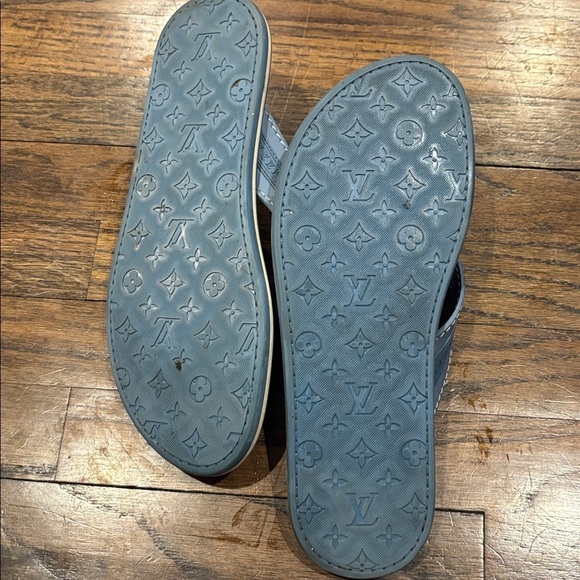Louis Vuitton Slate Blue Monogram Thong Sandals - size 9 main image 3